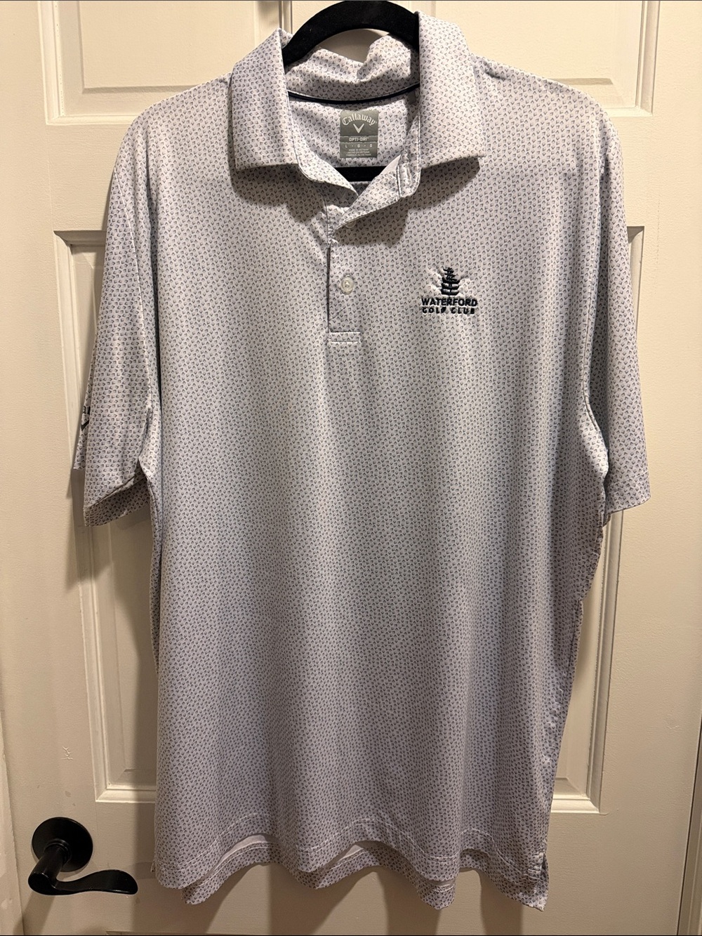 Callaway Light Blue Patterned Golf Polo